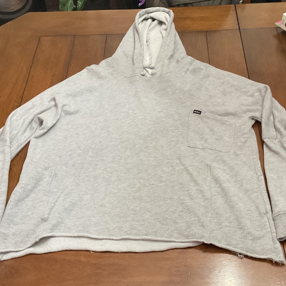 RVCA Light Gray Hooded Women’s Sweater